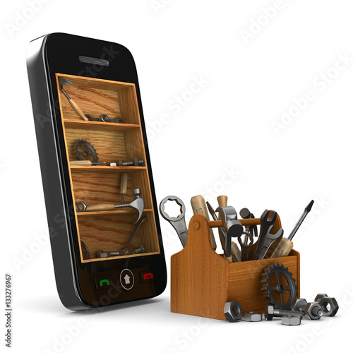 Phone service on white back...