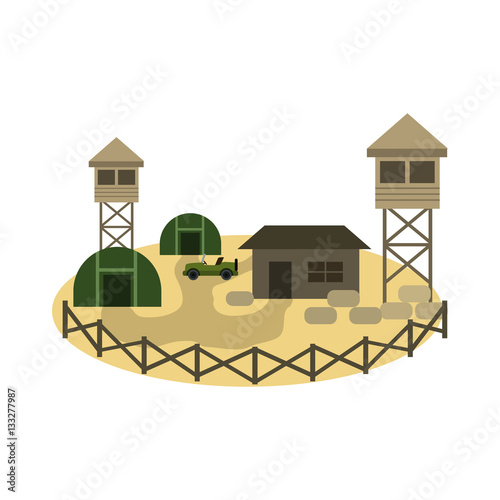 military base flat icon