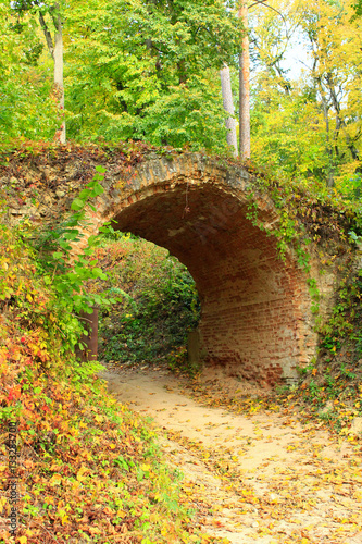 historical arch from ed bricks in Kachanivka park