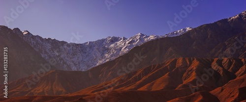 scenic alpine landscape with and mountain ranges. natural mountain background