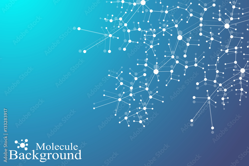 Fototapeta premium Modern Structure Molecule DNA. Atom. Molecule and communication background for medicine, science, technology, chemistry. Medical scientific backdrop.