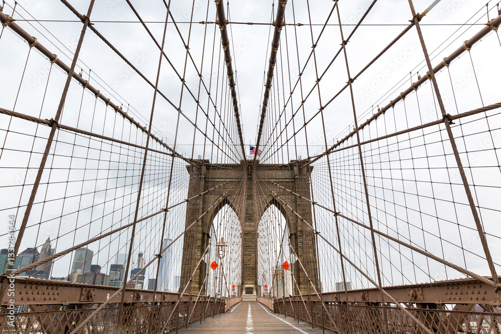 Fototapeta premium Brooklyn Bridge, nikt, Nowy Jork USA