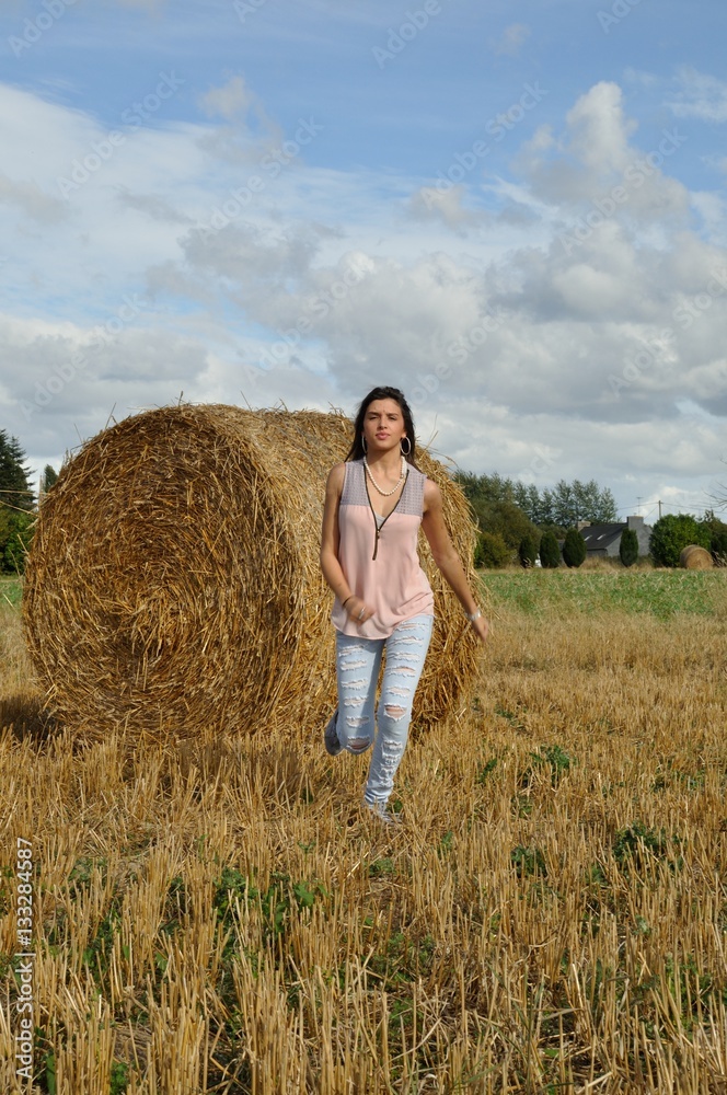 Young woman in field