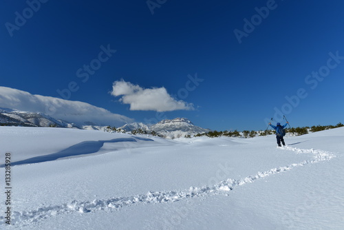 kış manzaraları ve karda ayak izleri © emerald_media