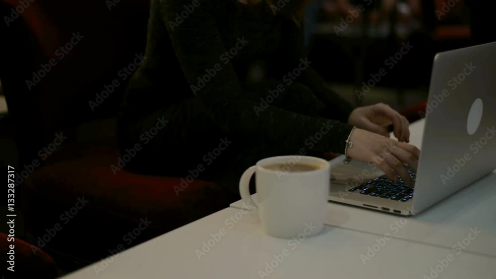 Women's hands typing on computer keyboard HD Women's hands typing on computer keyboard HD