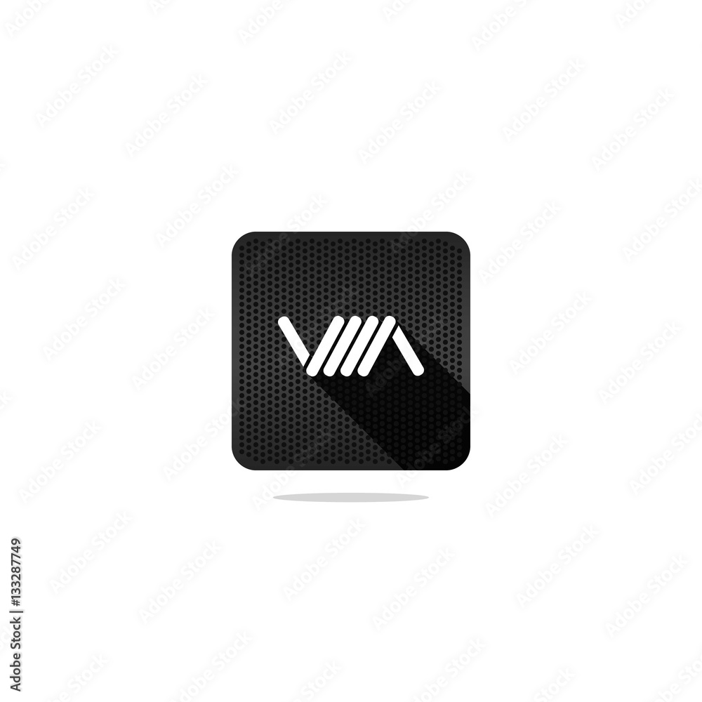 Black Pin Hole Coil Vapor Icon with Long Shadow Black Pin Hole Coil Vapor Icon with Long Shadow