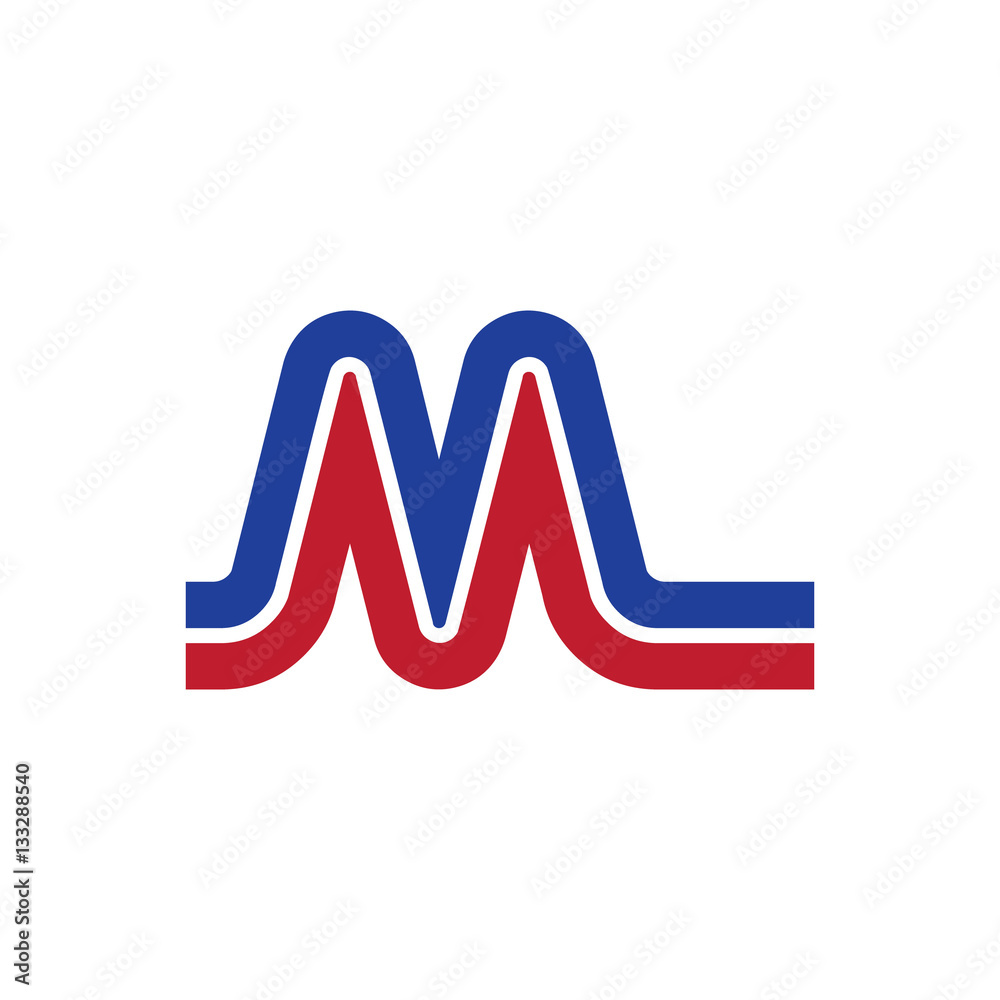 Initial Letter ML Linked Design Logo