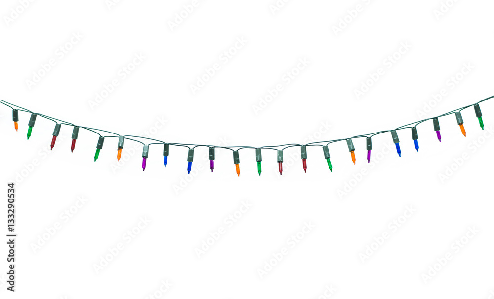Christmas lights isolated on white Christmas lights isolated on white