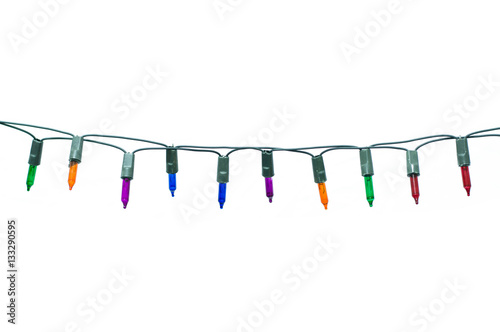 Christmas lights isolated on white