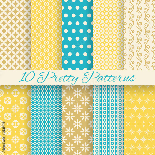 Retro different vector seamless patterns