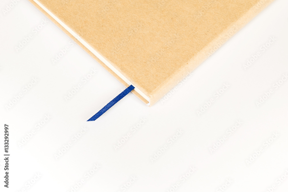 close up of notebook (memo) with ribbon bookmark close up of notebook (memo) with ribbon bookmark