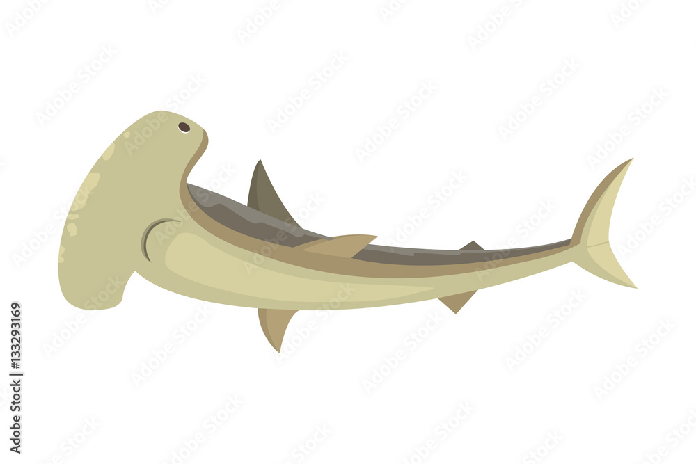 Fototapeta premium Vector shark character.