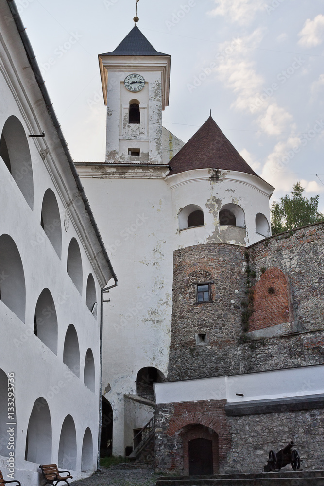 Fototapeta premium Mukachevo castle Palanok 14th century in Ukraine