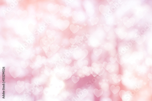 Beautiful heart bokeh pink background for texture. concept valentine day 
