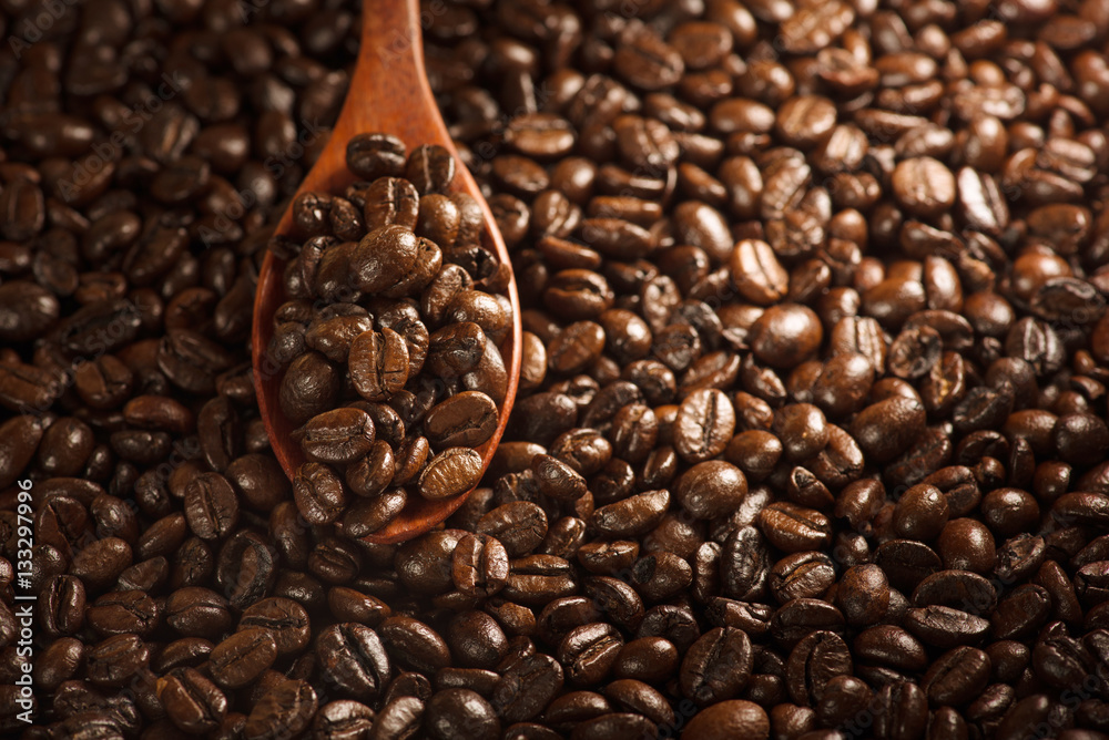 Fototapeta premium Coffee beans background. Coffee.