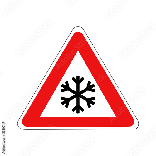 Verkehrsschild Achtung Schnee