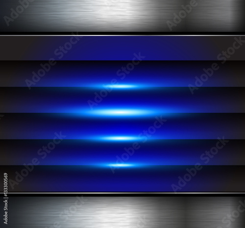 Abstract  background blue with metallic elements