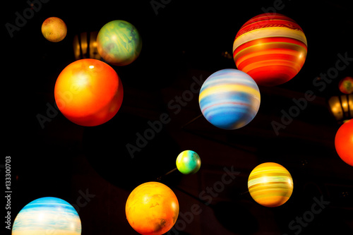 Fototapeta Naklejka Na Ścianę i Meble -  Planetary model on black background