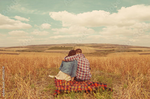 Romantic young couple in love photo