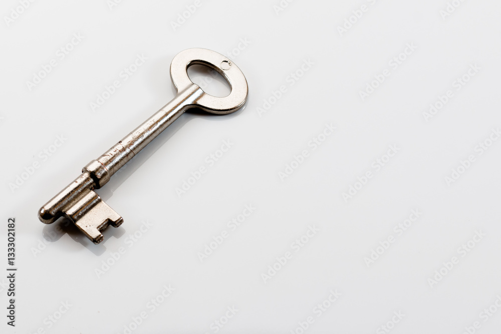 Isolated key against a white background Isolated key against a white background