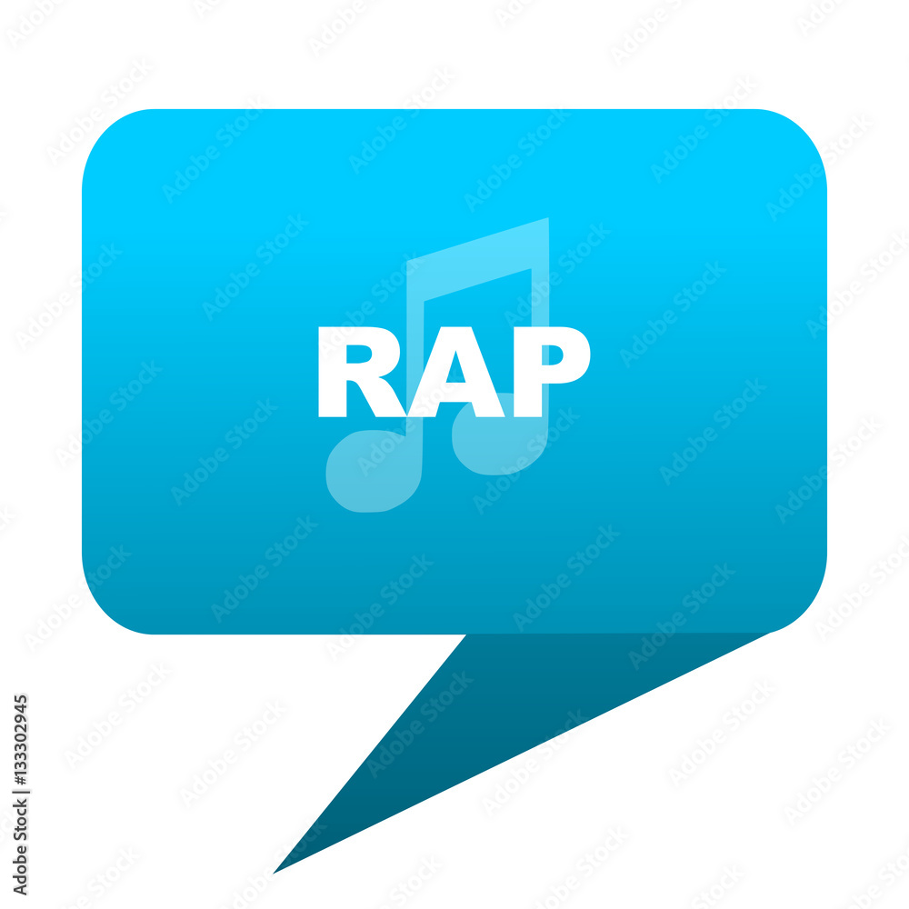 rap music blue bubble icon rap music blue bubble icon