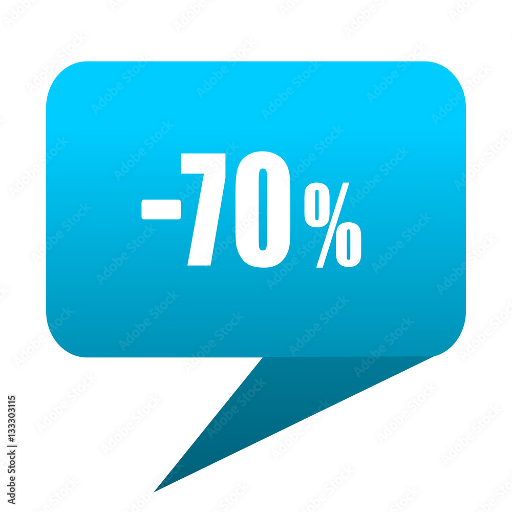 70 percent sale retail blue bubble icon 70 percent sale retail blue bubble icon