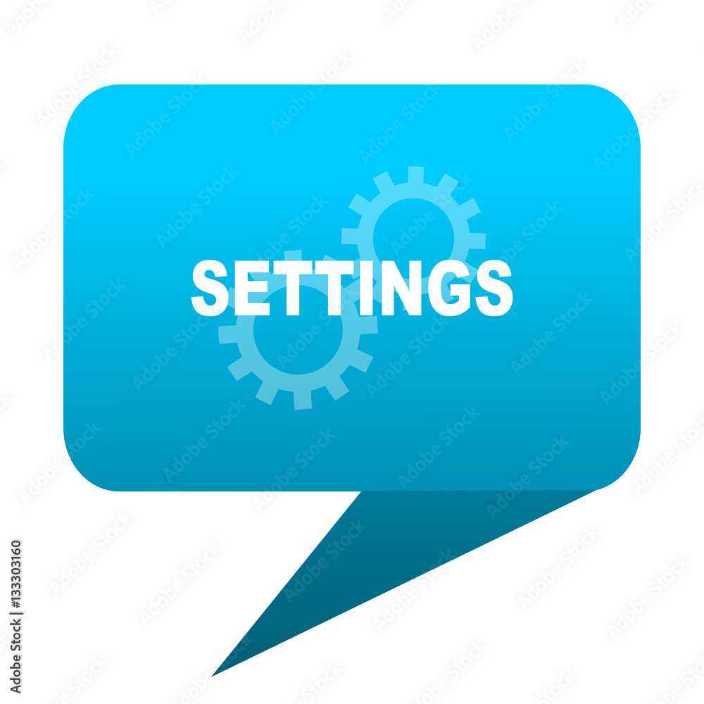 settings blue bubble icon