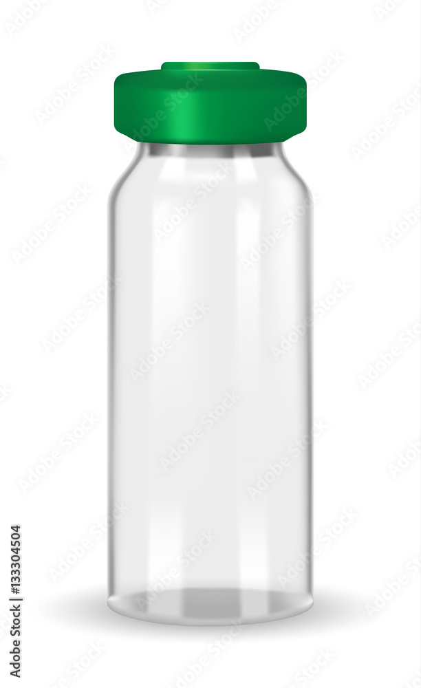 Glass medical container on white background Glass medical container on white background