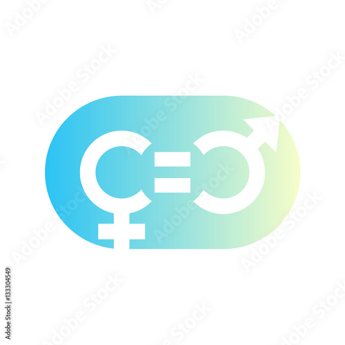 gender equity symbol, icon, sign on white