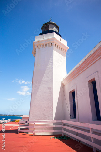 Beautiful Arecibo Lighthouse on the Caribbean island of Puerto Rico on a sunny day. 