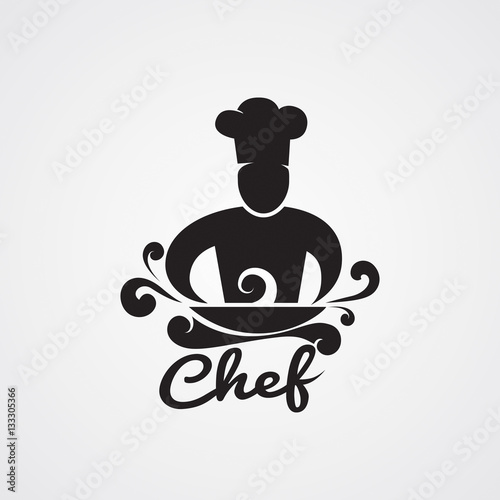 Vector of chef cooking with smoke
