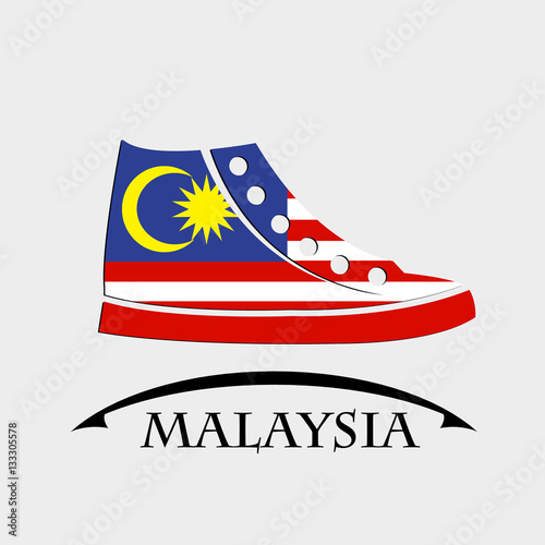 shoes icon made from the flag of Malaysia