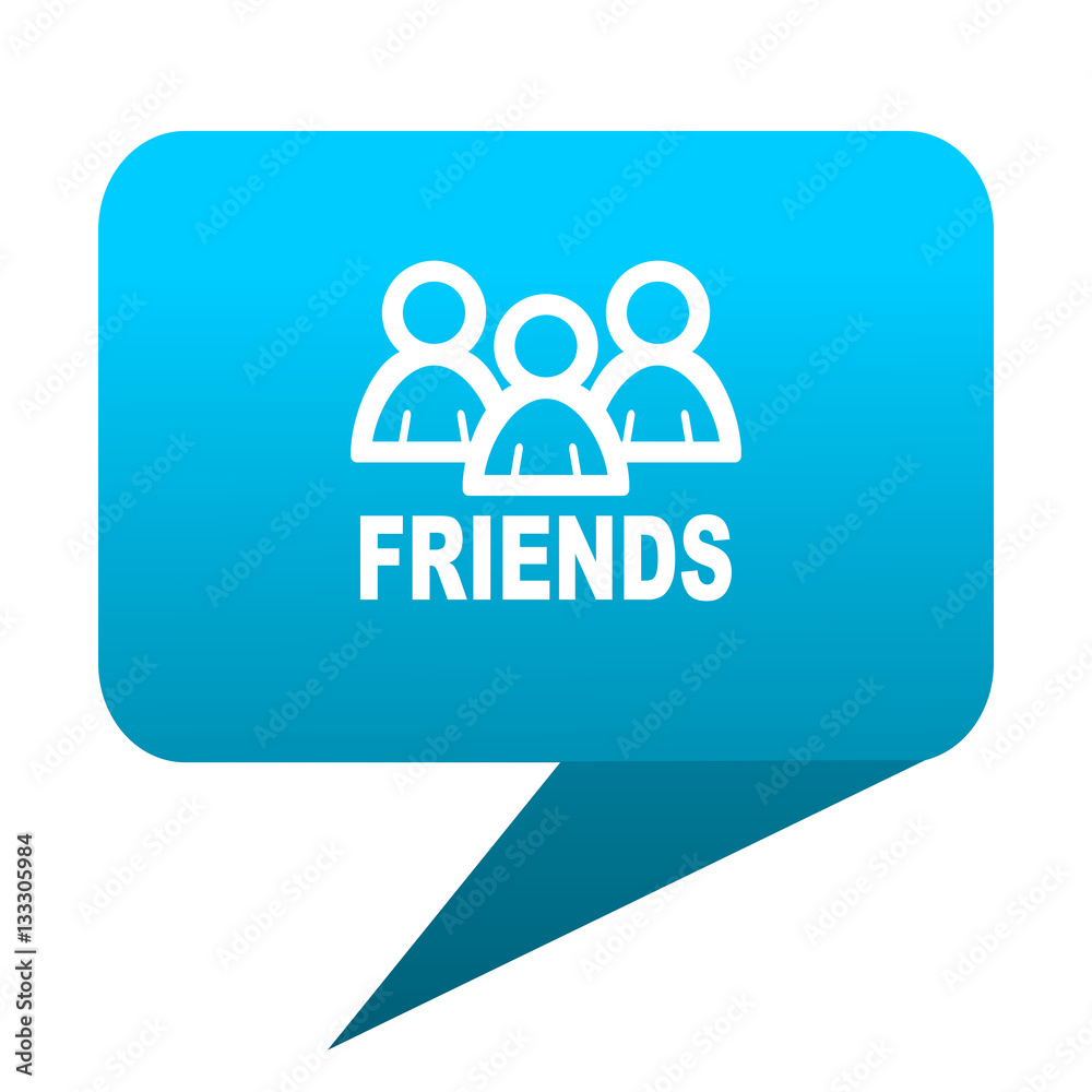 friends blue bubble icon