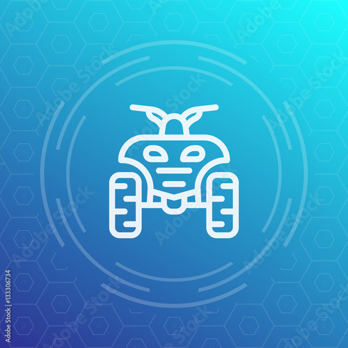 quad bike line icon, ATV, quadricycle vector pictogram
