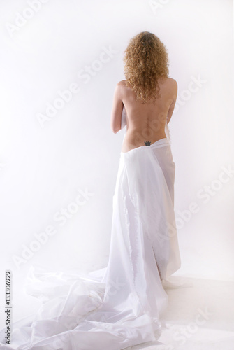 Woman in white sheet 4