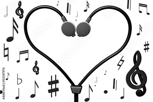 Notas musicais coração photo