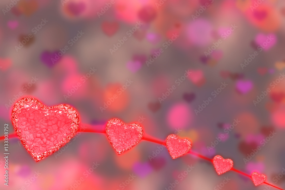 Valentines day background with red heart