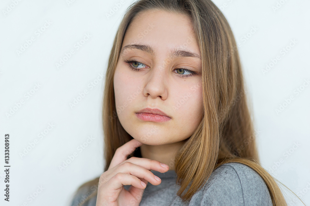 Teenager girl emotional posing isolated Teenager girl emotional posing isolated