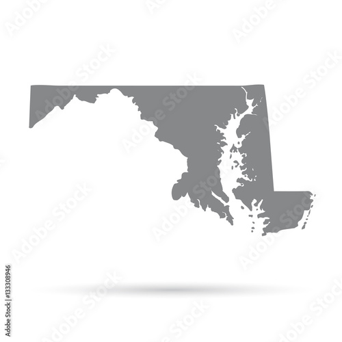 Map of the U.S. state of Maryland on a white background