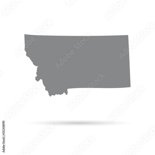 Map of the U.S. state of Montana on a white background