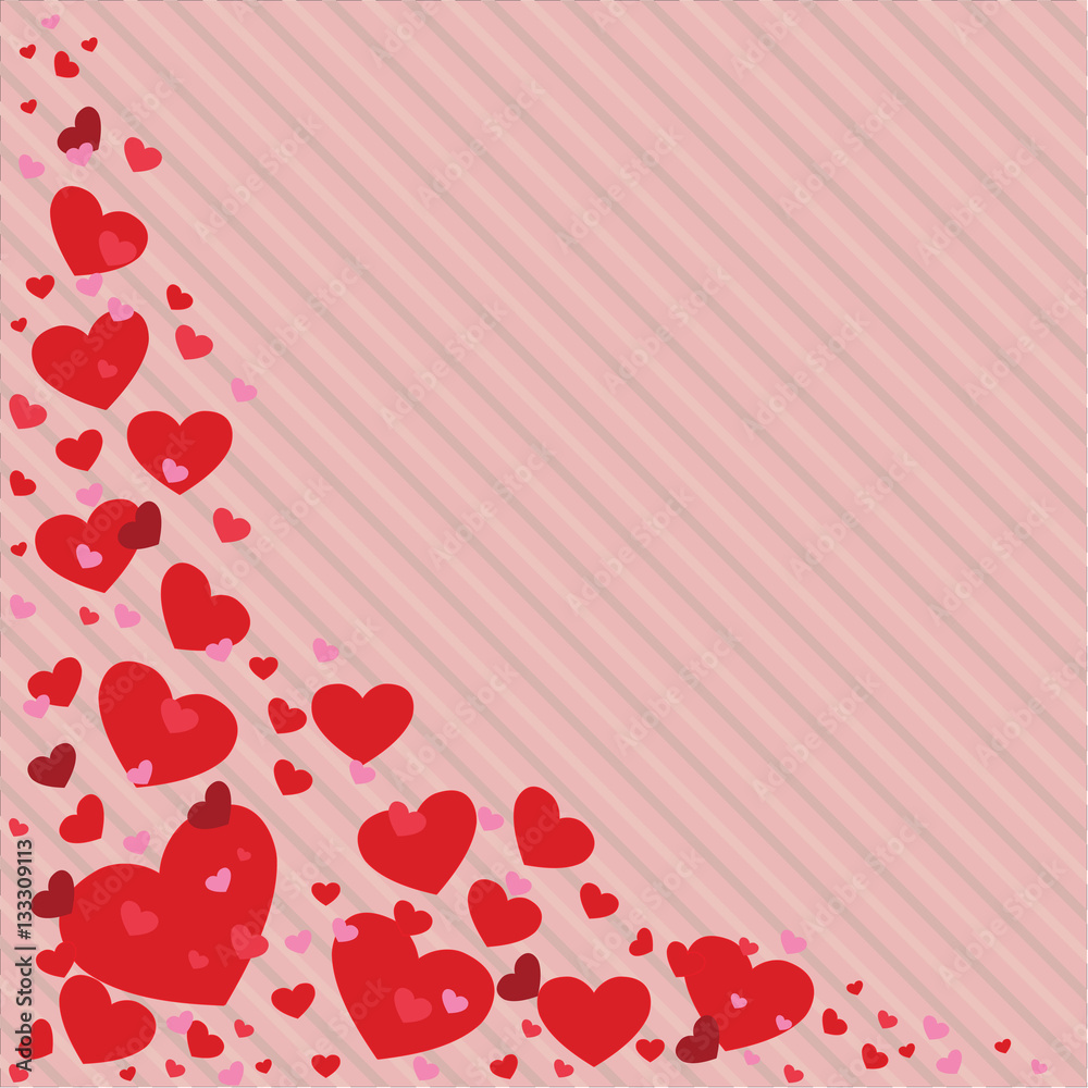 Valentines Day heart vector illustration in different colors. background, wallpaper, invitation holiday card