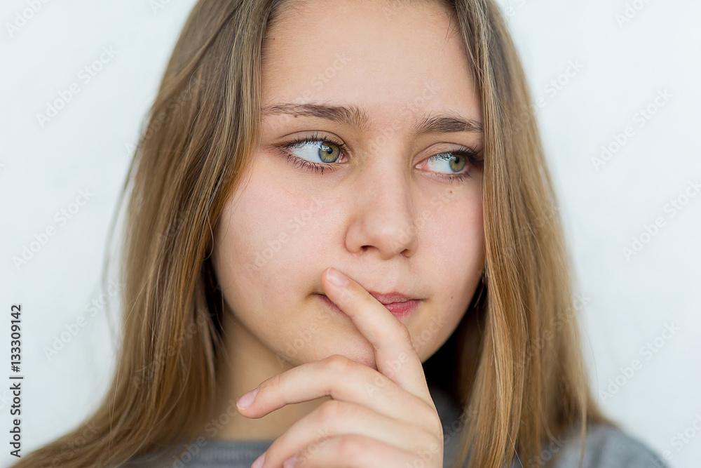 Teenager girl emotional posing isolated Teenager girl emotional posing isolated