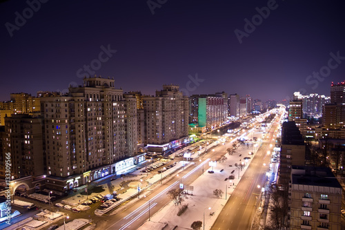 Wallpaper Mural Night cityscape of one of the sleeping area of Moscow Torontodigital.ca