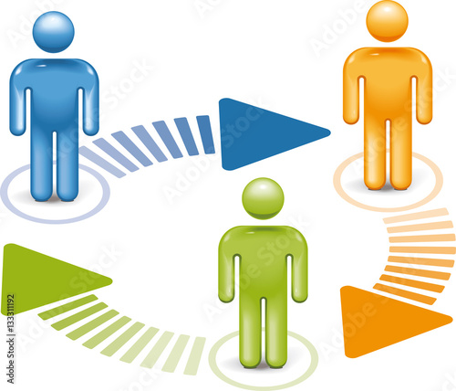 Team cycle people icon