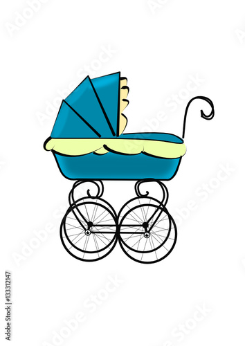 blue stroller