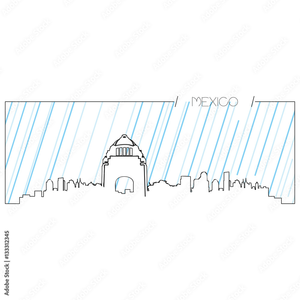 Isolated abstract skyline of Mexico City, Vector illustration Isolated abstract skyline of Mexico City, Vector illustration
