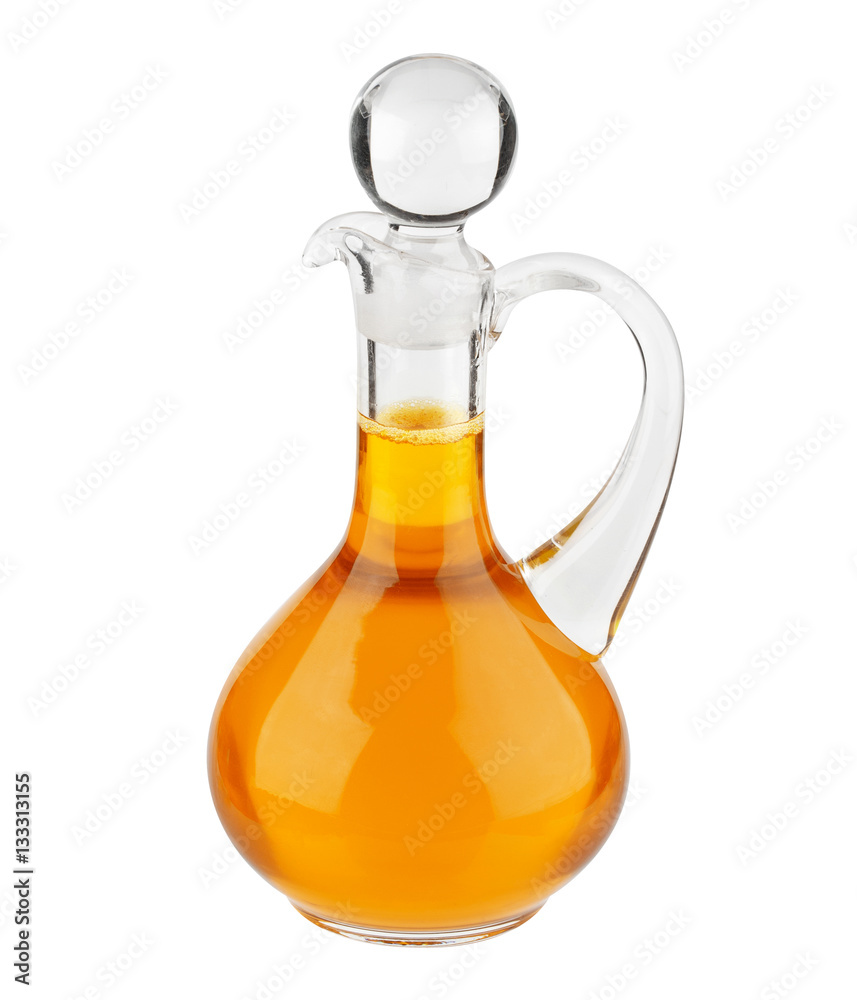 Vegetable oil glass bottle isolated on white background Vegetable oil glass bottle isolated on white background