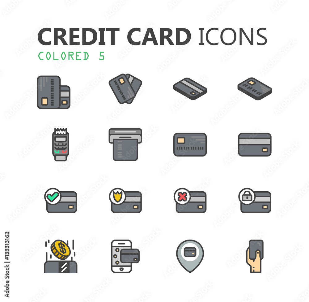 Simple modern set of credit card icons. Simple modern set of credit card icons.