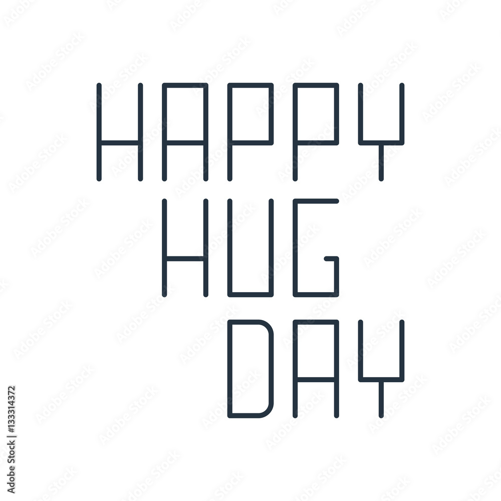 happy hug day isolated line icon on white background happy hug day isolated line icon on white background