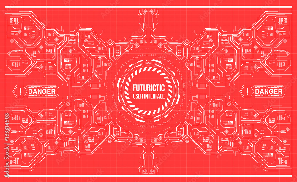 Background with futuristic user interface. Design concept with HUD elements. Background with futuristic user interface. Design concept with HUD elements.